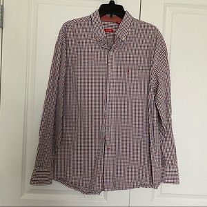 Men’s Izod Res, White & Blue Button Down Size XL